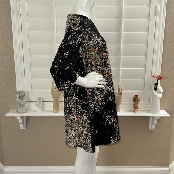 Bryn Walker Abstract Splatter Fit Flare Mini Dress - Picture 2 of 11